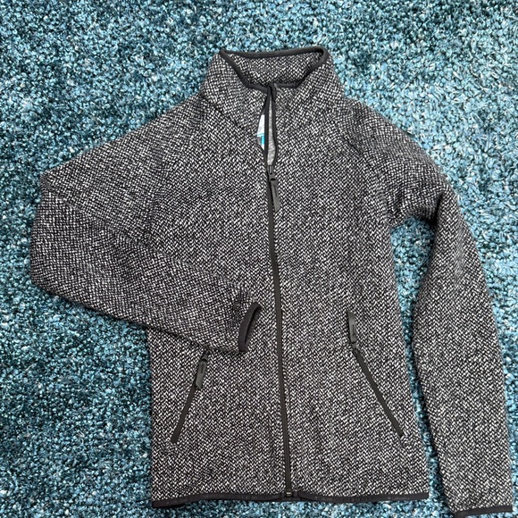 Columbia Tops - Black and White Zip-Up Fleece Jacket
